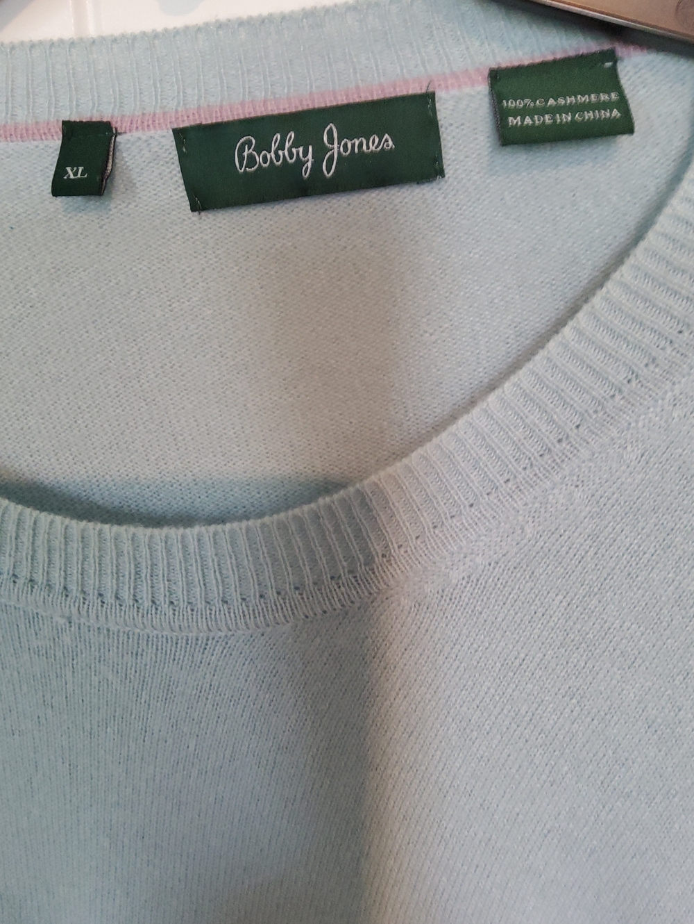 Bobby Jones Powder Blue Crewneck Cashmere Sweater